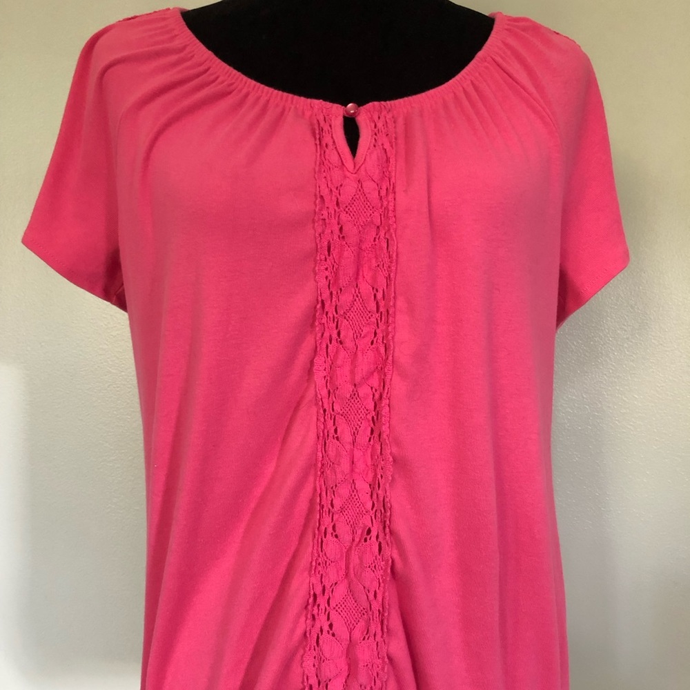 Karen Scott Lace Adorned Top